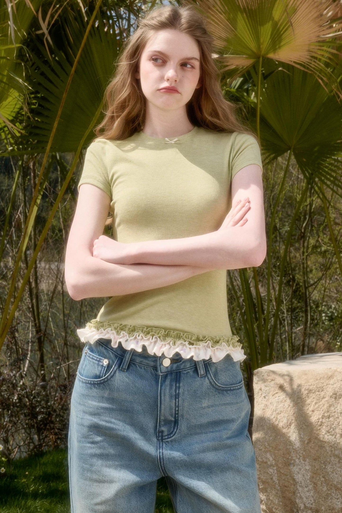Comfortable Knit Lace Top
