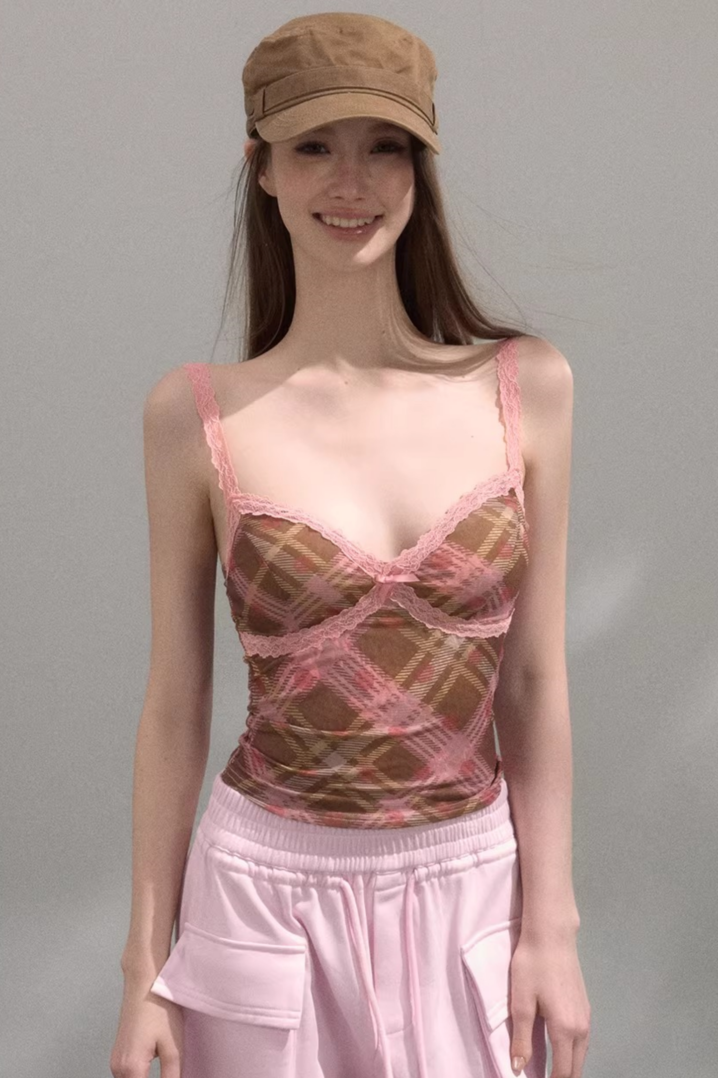 Retro Plaid Camisole Top