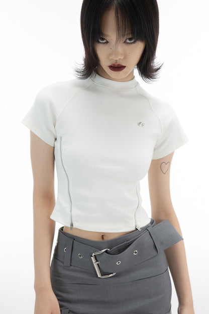 Slim Double-Zip Sleeve Top