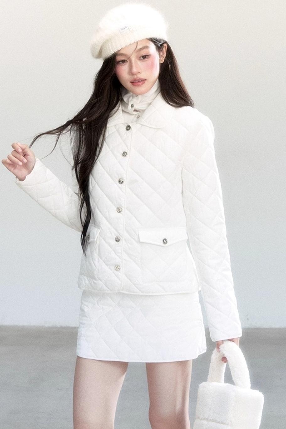 Diamond Plaid Cotton Suit Coat Set-Up