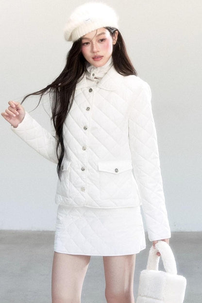 Diamond Plaid Cotton Suit Coat Set-Up