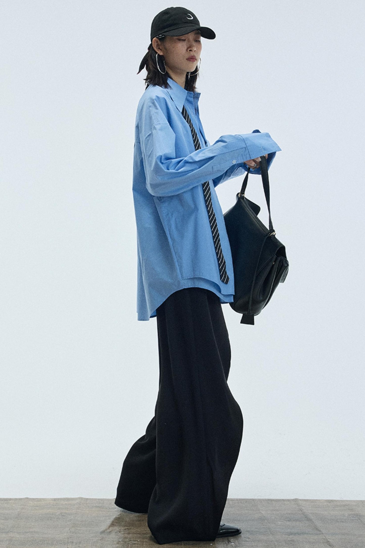 Asymmetrical Black Winter Pants