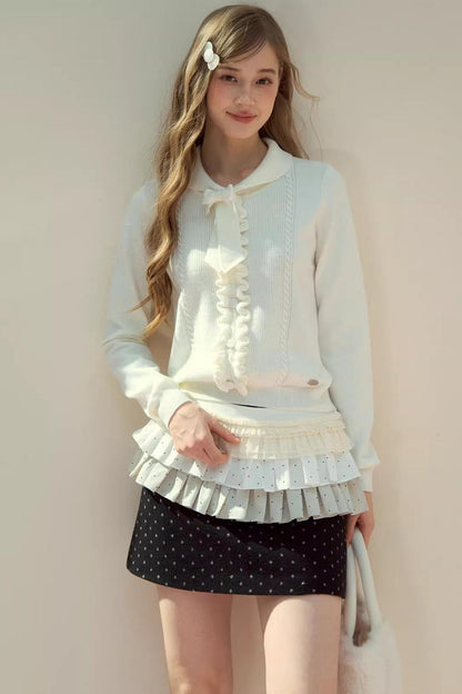 Forest Gray Lace Knit Sweater