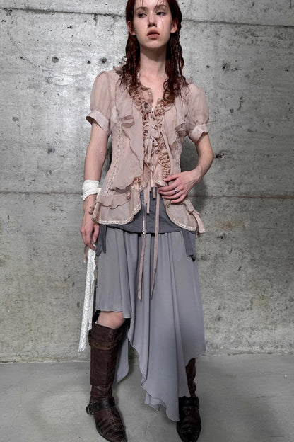Gauze Ruffle Shirt
