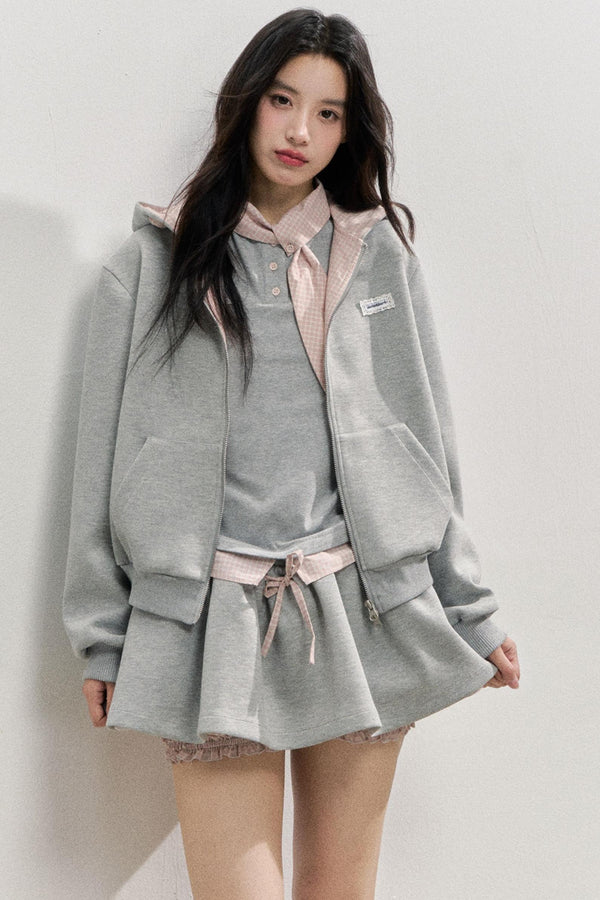 Comfort Bow Skirt Sweatshirt Set-Up