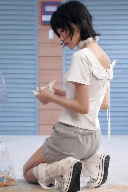 Playful Polka Dot Peplum Shorts