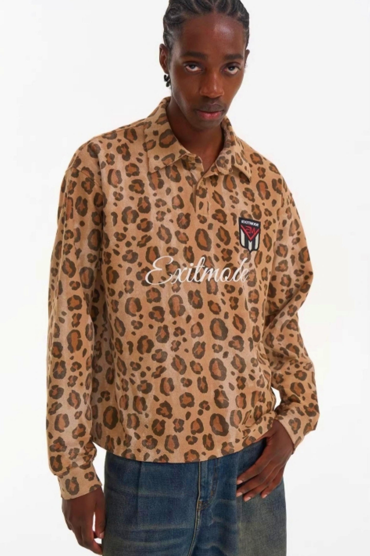 Leopard Print Polo Top