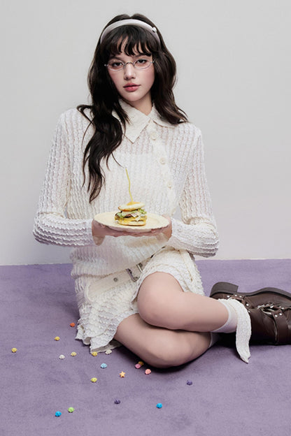 Hollow Lace Spring Halter Dress