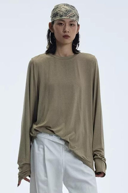 Long-Sleeve Mask Blouse Top