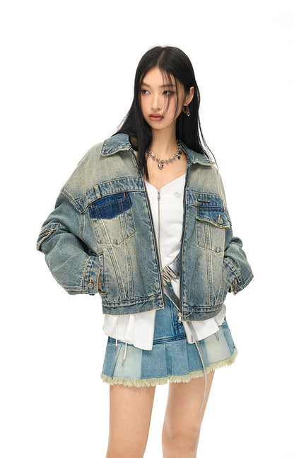 Oversized Washed Denim Jacket