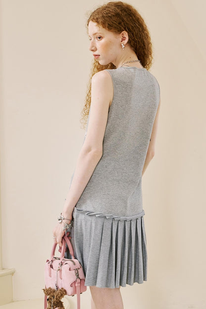 Chic V-Neck Lace Knit Dress