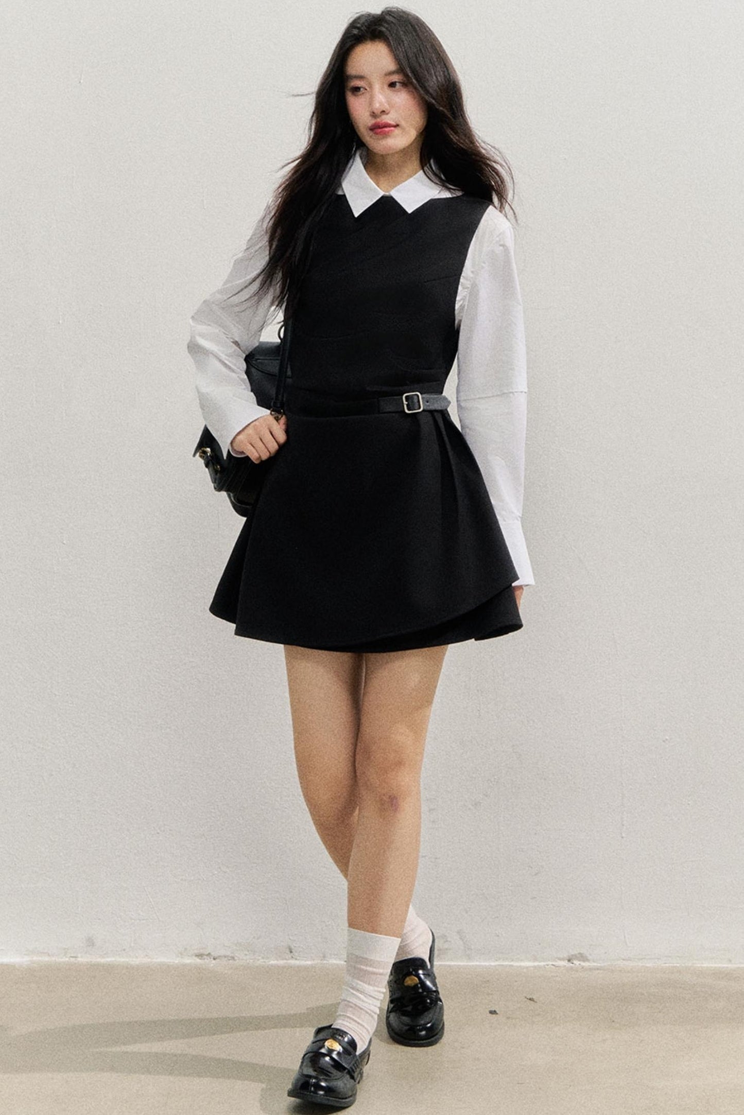 SunsetPark Plaid Leather Buckle Dress