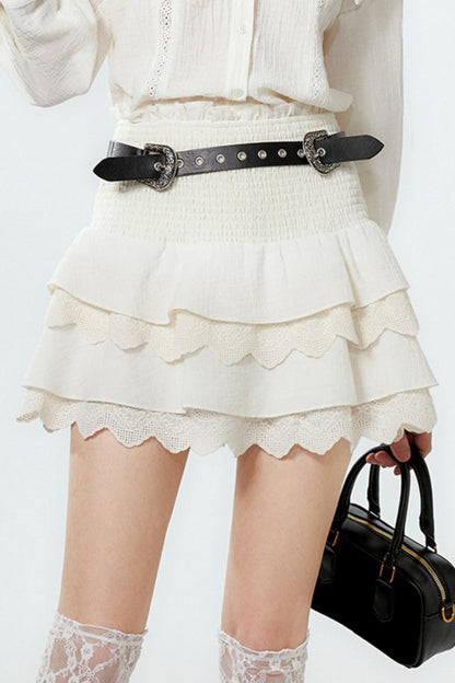 Sheer Lace Big-Collar Mint Blouse