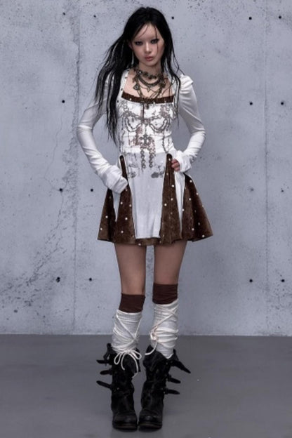 Baroque Velvet Plaid Dress