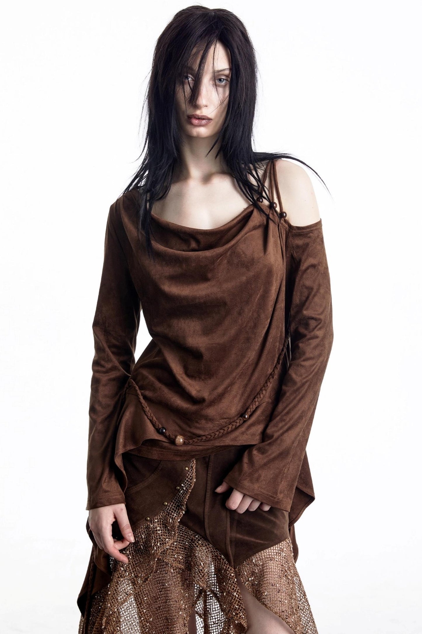 Pearl Beaded Off-Shoulder Top