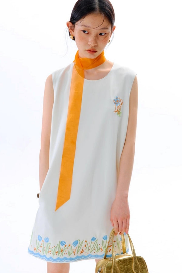 Original Tulip Embroidered Vest Dress
