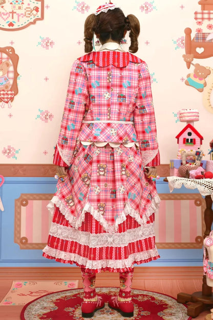 Plaid Lace Blazer & Skirt Set-Up