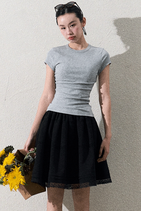 Basic Knit Round Collar Top