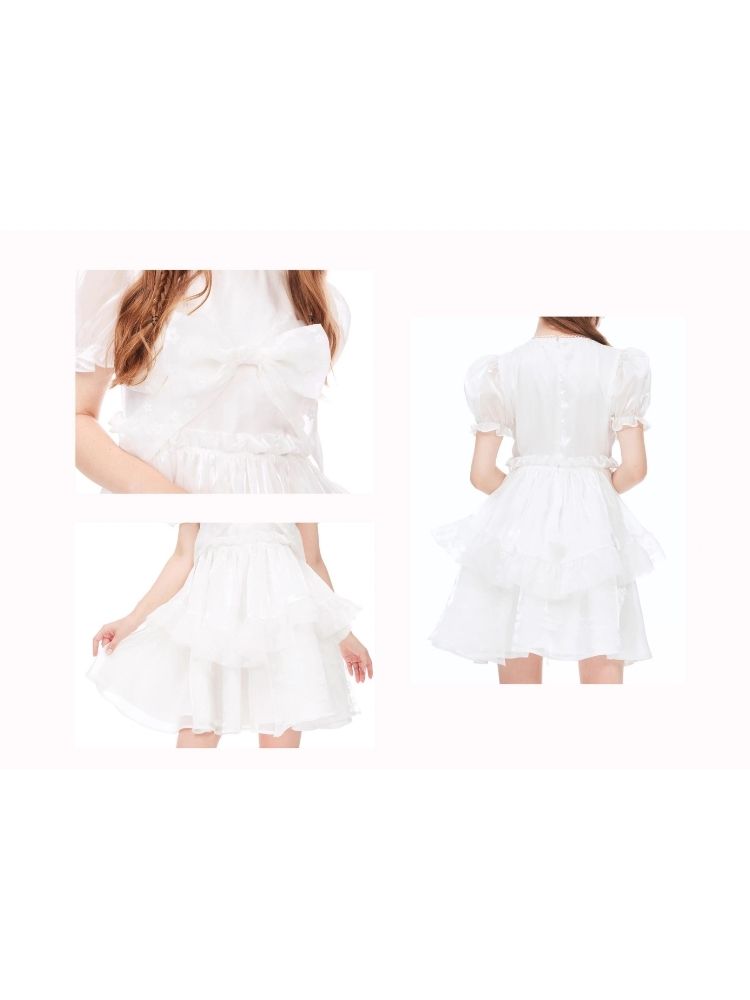 Bubble Sleeve Puffy Cake Dress