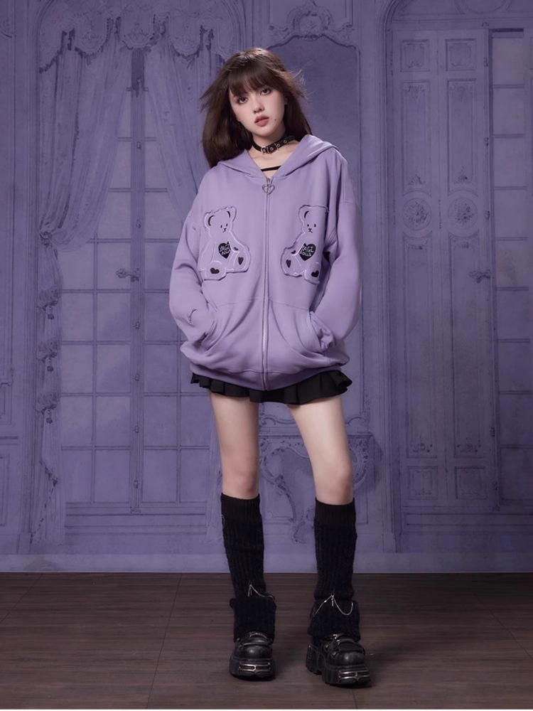 Bear Casual Hooded Sweatshirt