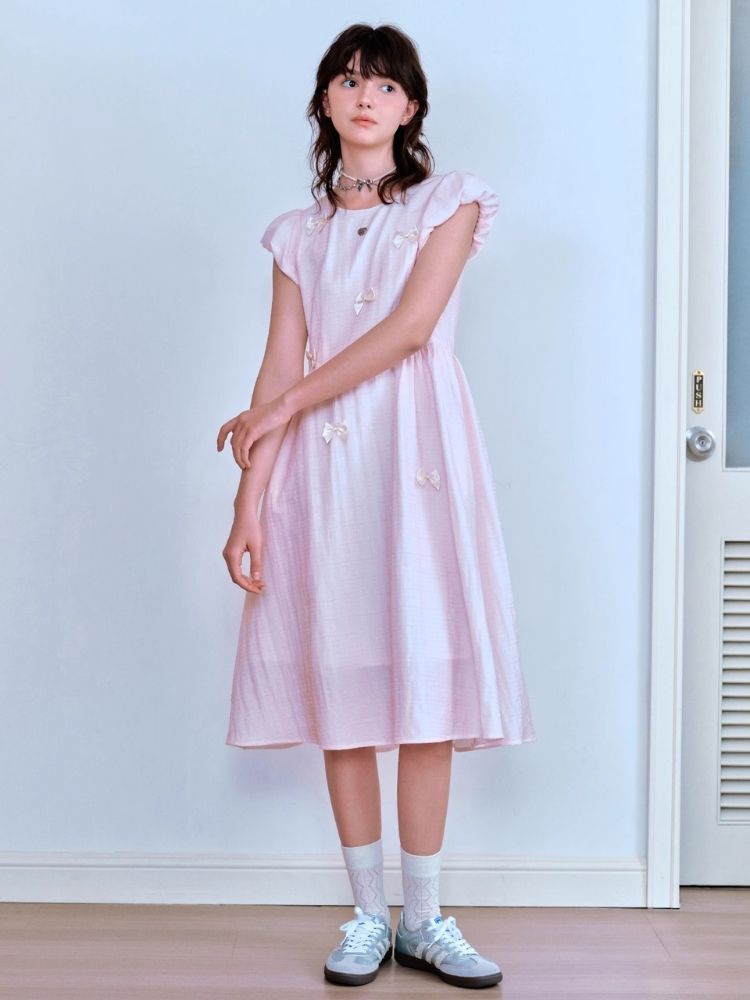 Cloud Sleeve Chiffon Dress