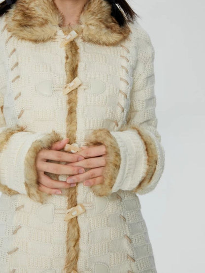 Cowl Button Sweater Knit Jacket