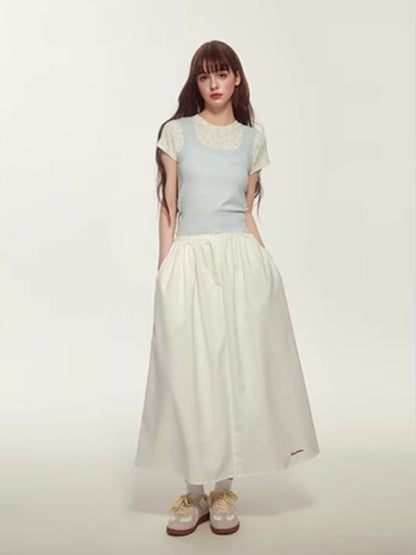 French A-line large swing long skirt