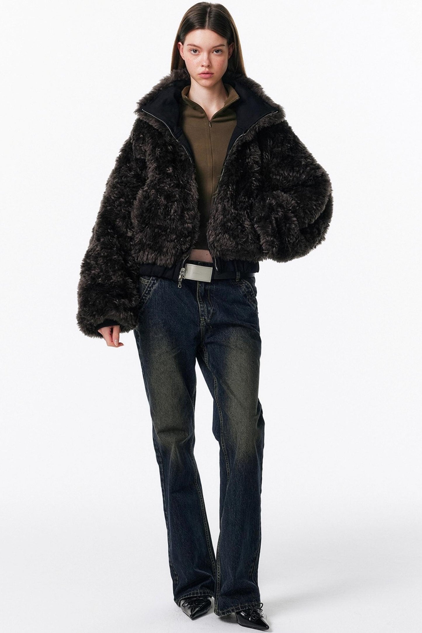 Retro Washed Micro-Flared Jeans