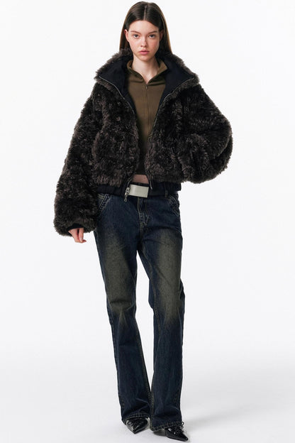 Retro Washed Micro-Flared Jeans