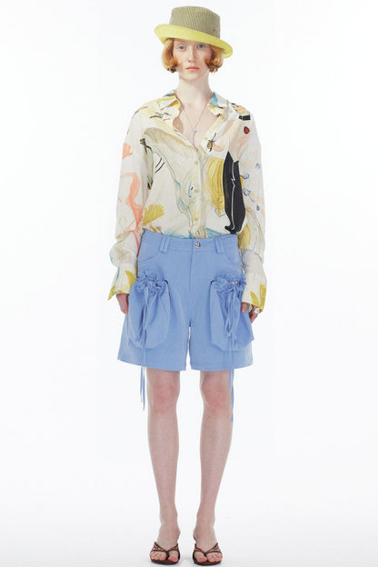 Sky Blue Straight Leg Pants