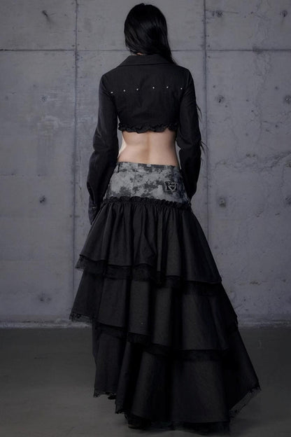 Vintage Punk Court Slim Print Long-Sleeved Shirts