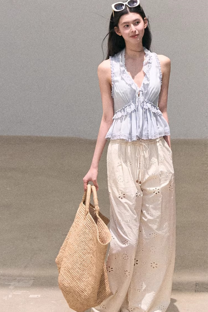 Pure Cotton Embroidered Pants