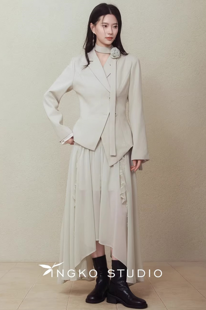 Irregular Hemp Patchwork Skirt