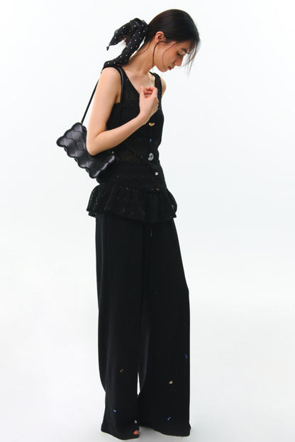 Shards Sequin Ruffled Top