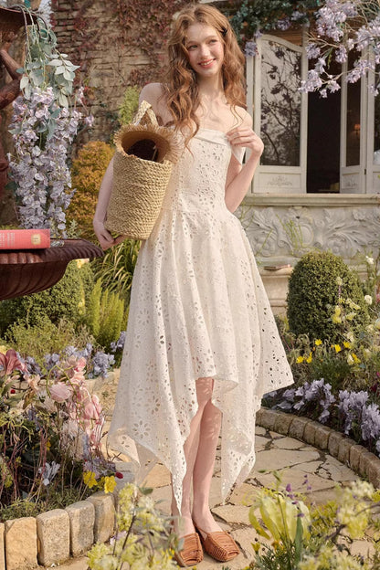 Milky Way Asymmetrical White Dress