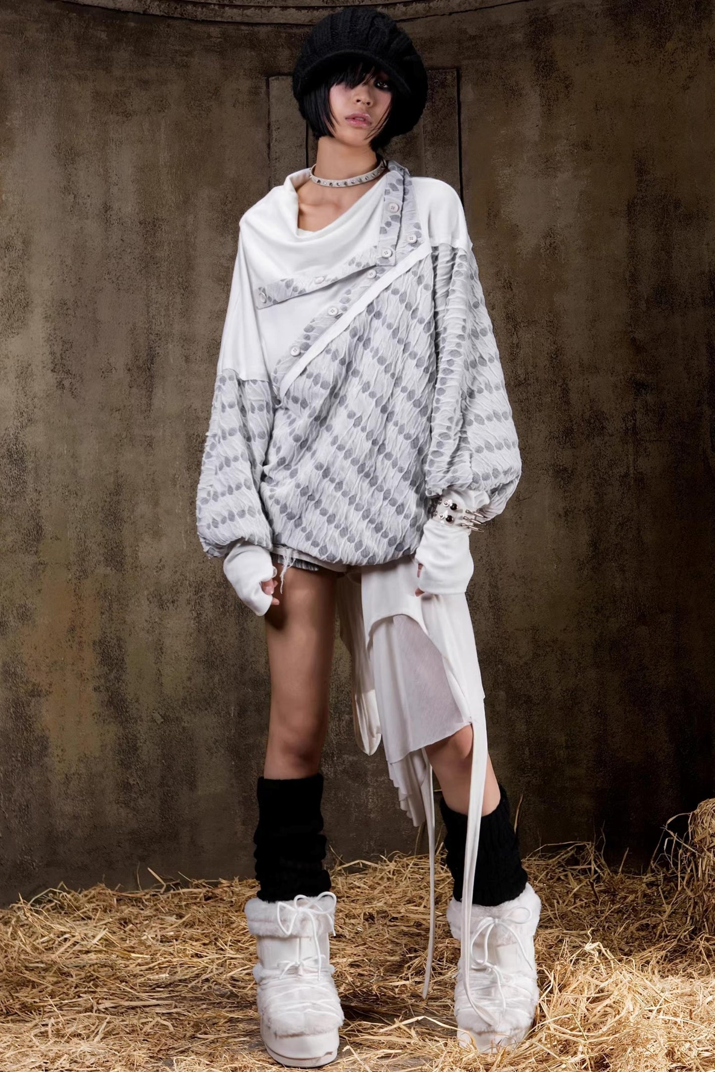 Turtleneck Batwing Sleeve Knit Top