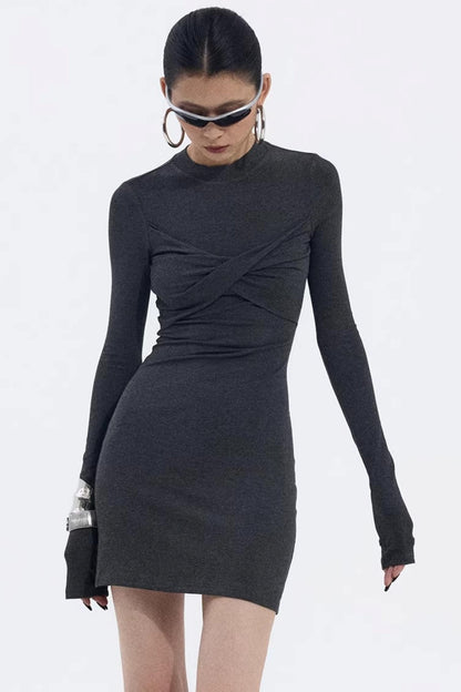 Asymmetrical Twist Bodycon Dress