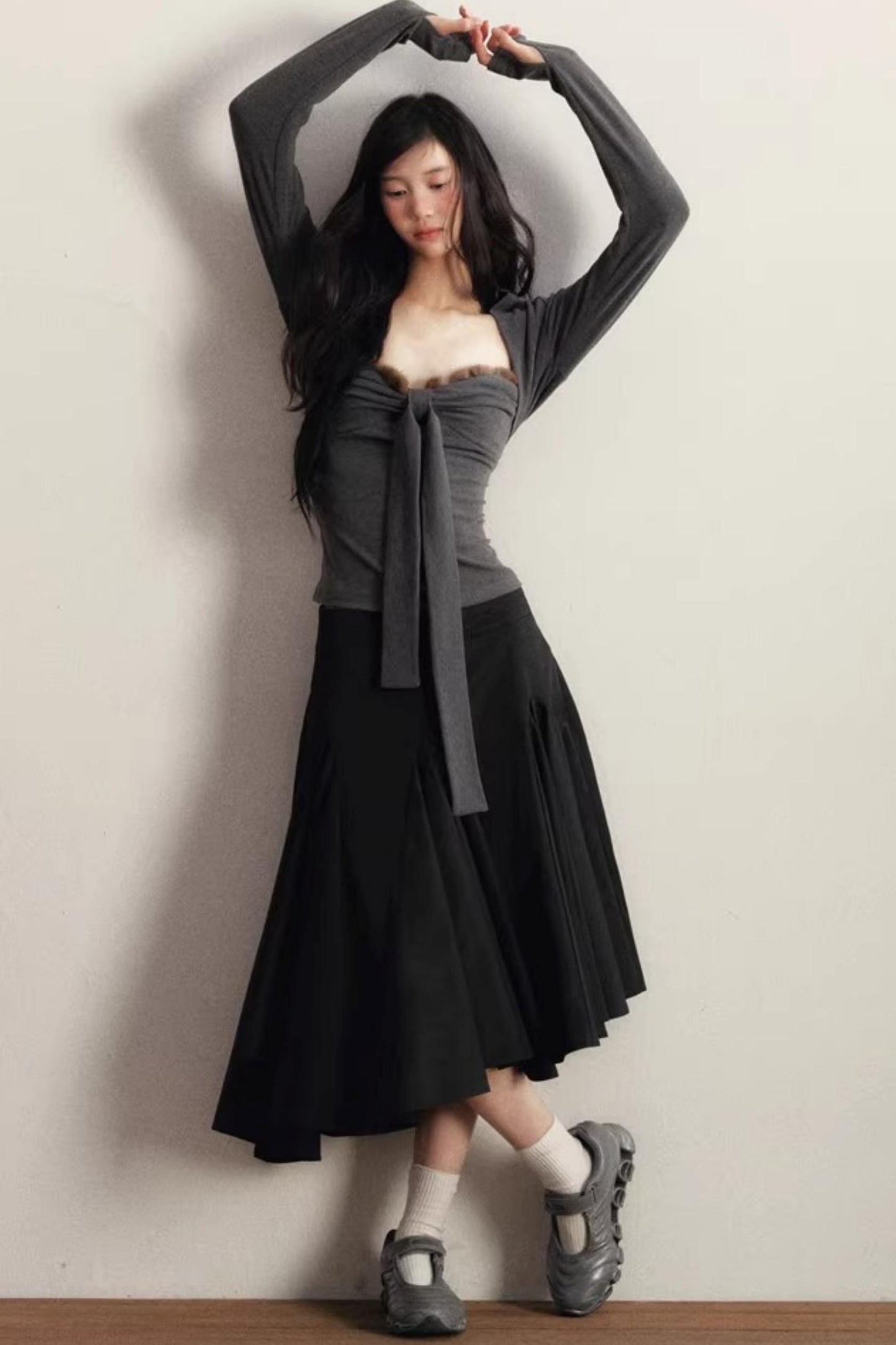 Slanted Edge Irregular Skirt