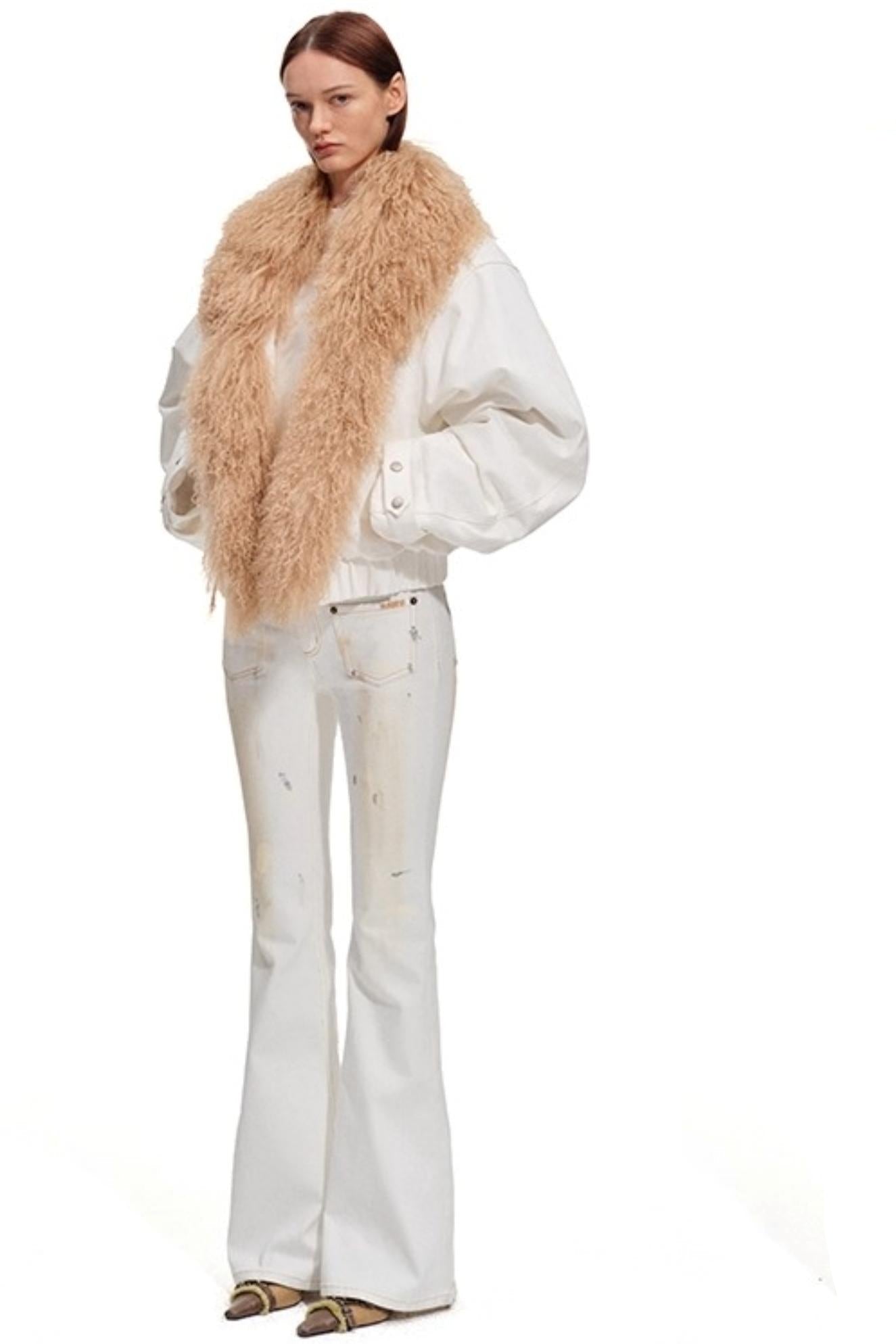 Heavy Washed Denim Stretch Bootcut Pants