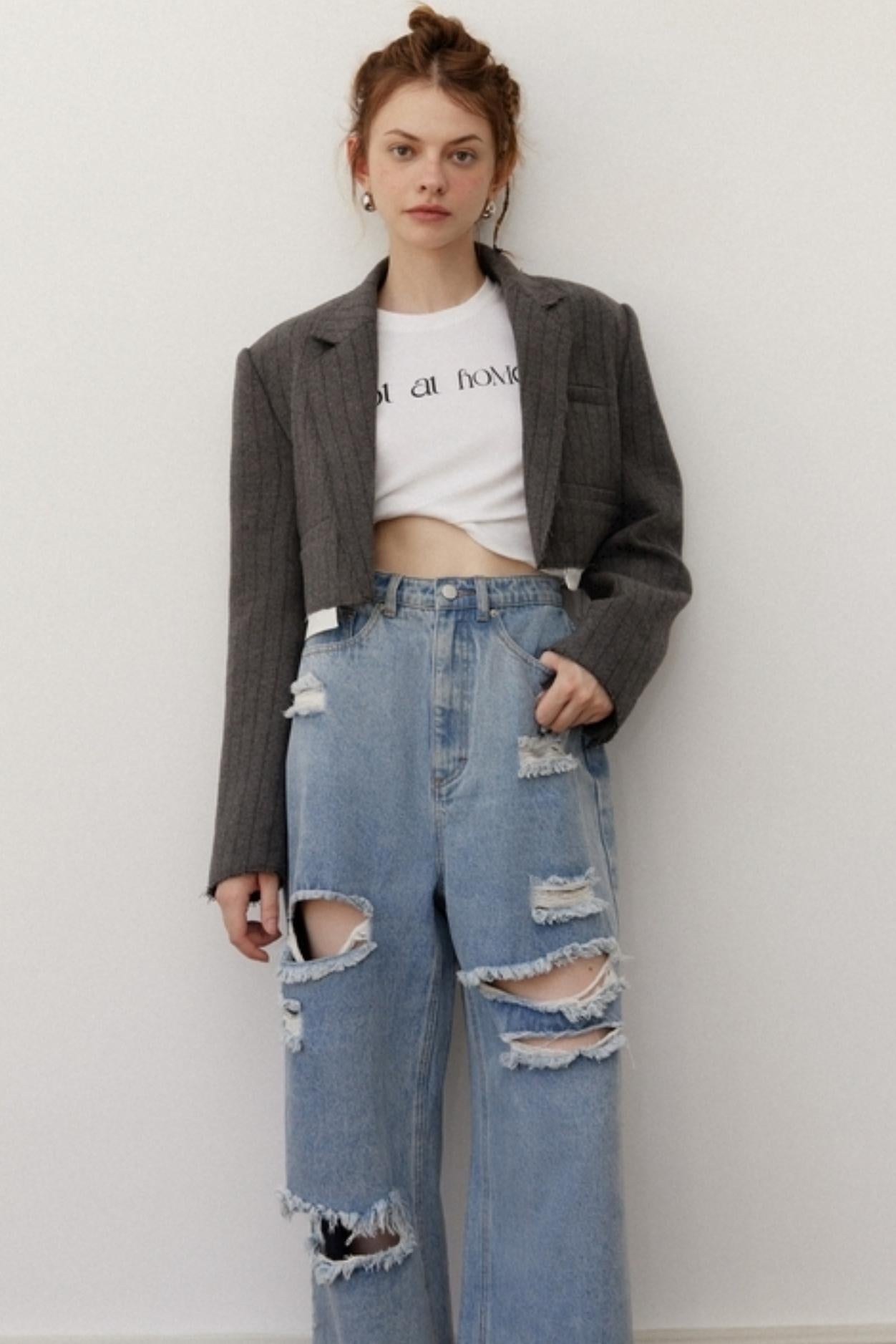 College Chic Striped Blazer Set-Up