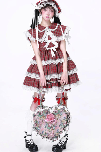 Lolita Style Red Check Dress