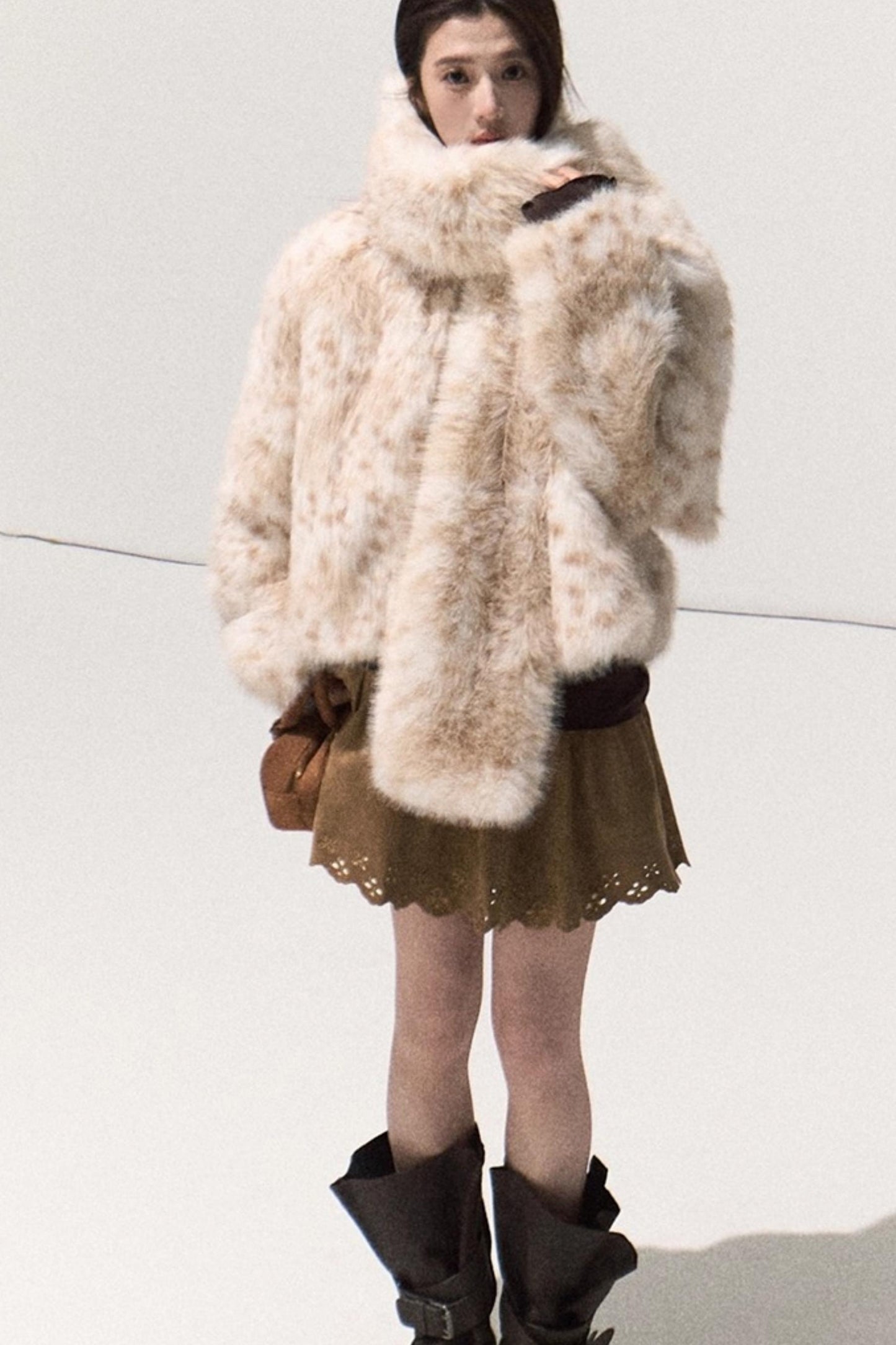 Leopard Print Fur Coat set-Up