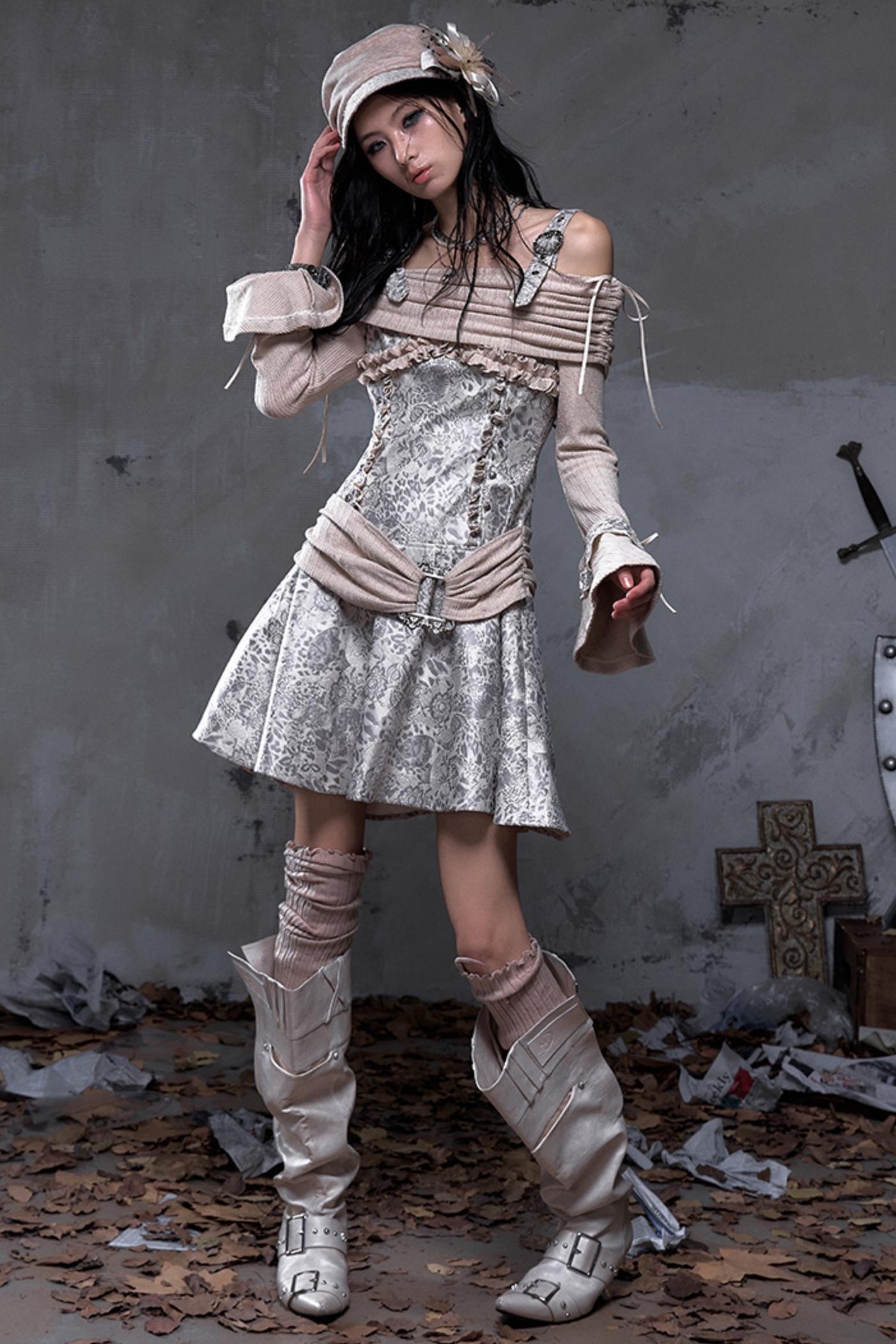 Retro Punk Patchwork Knit Dress