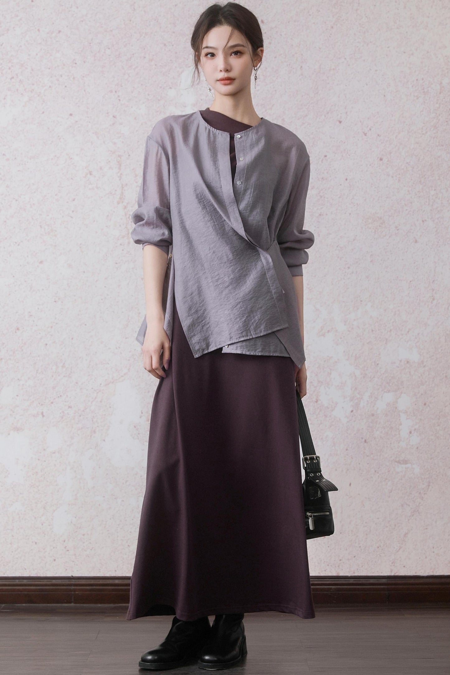 Elegant Purple Vest Dress