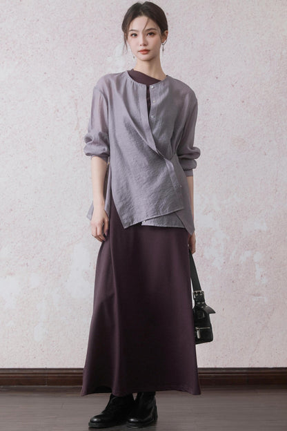 Elegant Purple Vest Dress