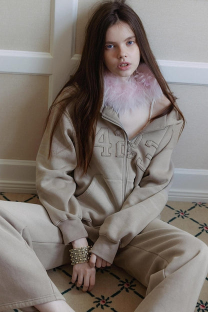 Gray Halo Hooded Jacket Set-Up