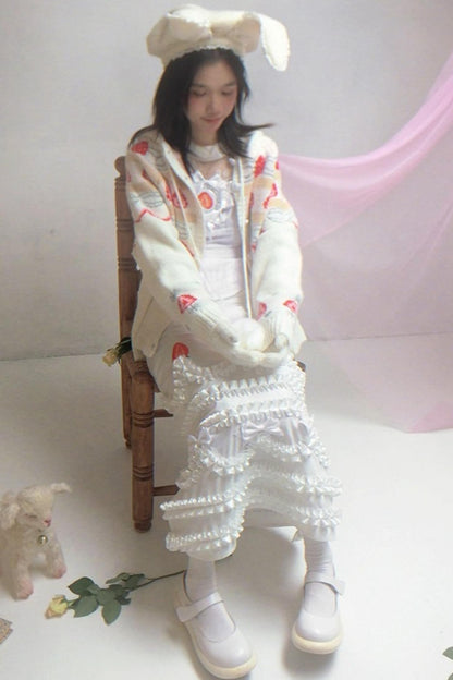 Happy Birthday Strawberry Mohair Cardigan