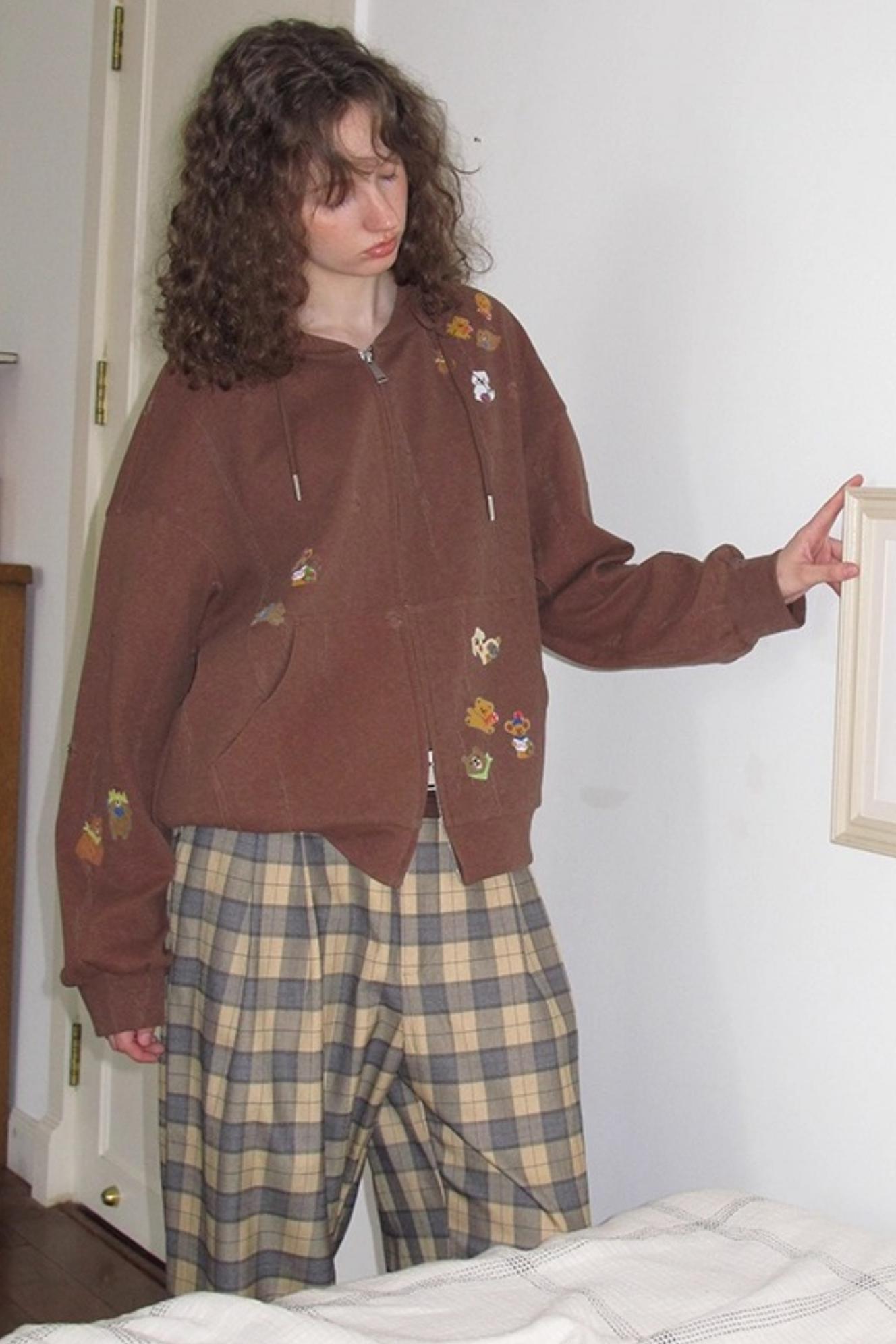 Ceramic Worn Craft Hooded Sweatshirt Coat