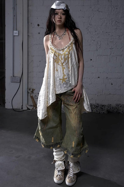 Hippie Star Foil Loose Strap Vest