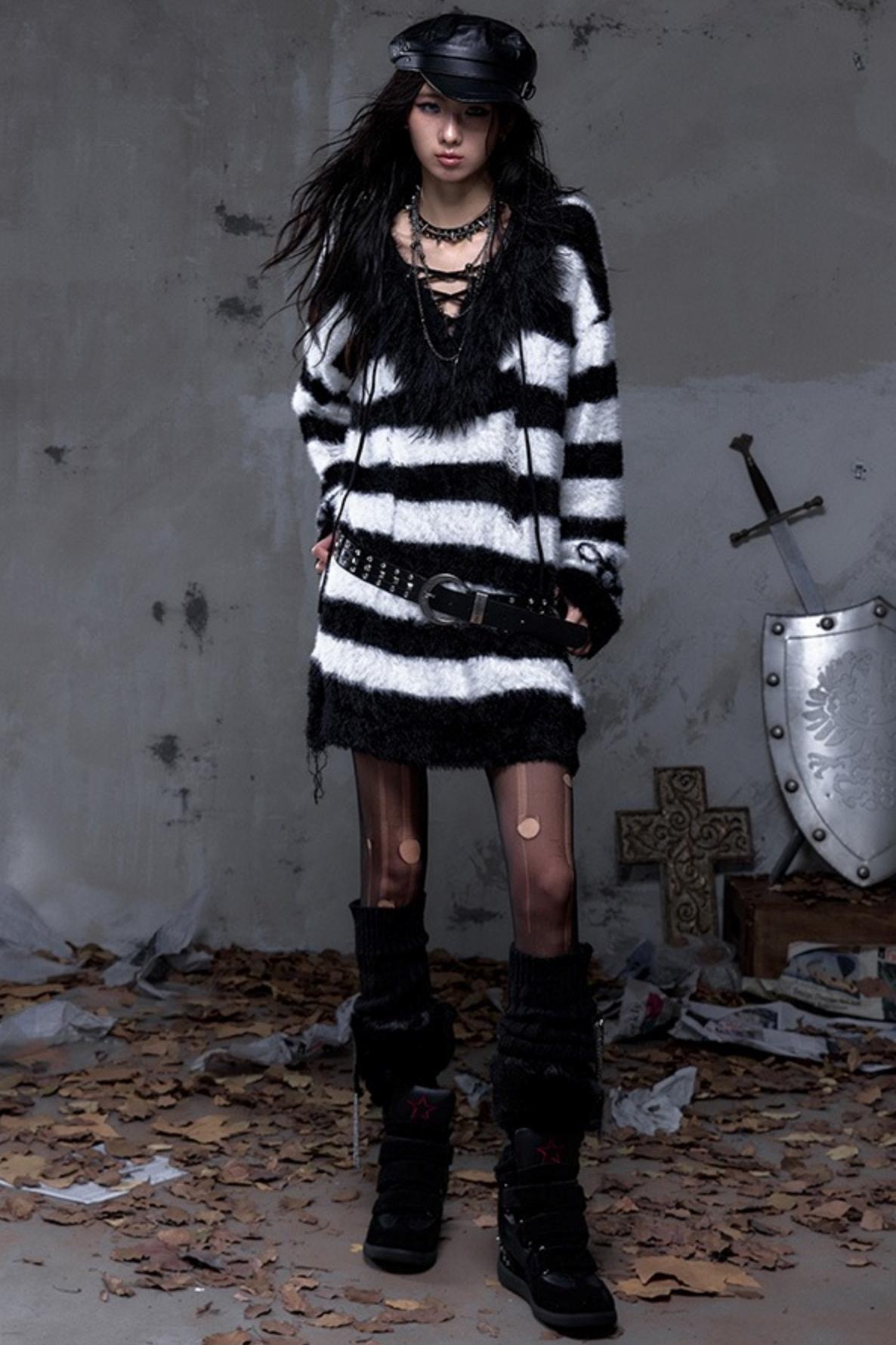 Vintage Street Punk Long Sweater